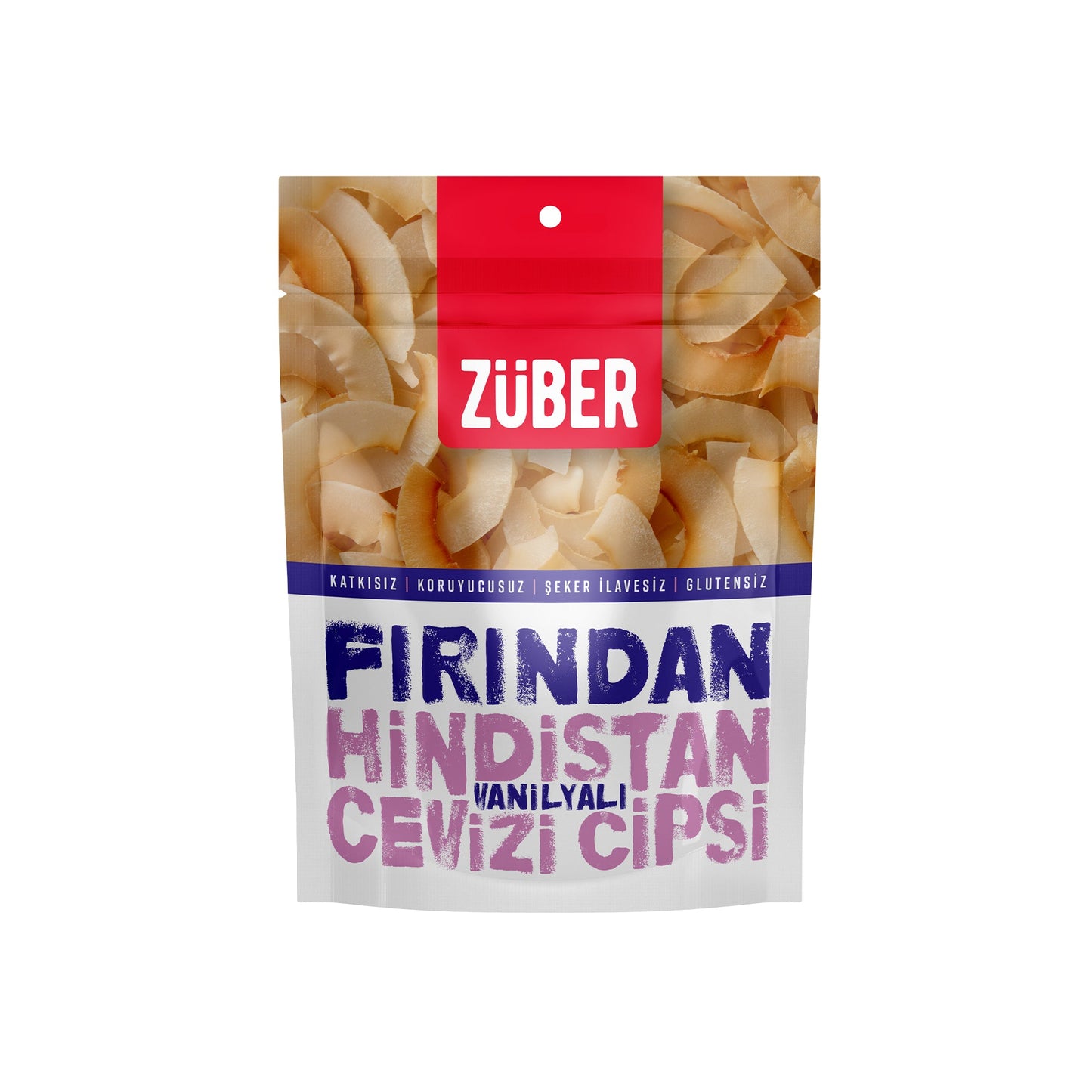 Hindistan Cevizi Cipsi Vanilyalı 40g x 12 Paket - Züber