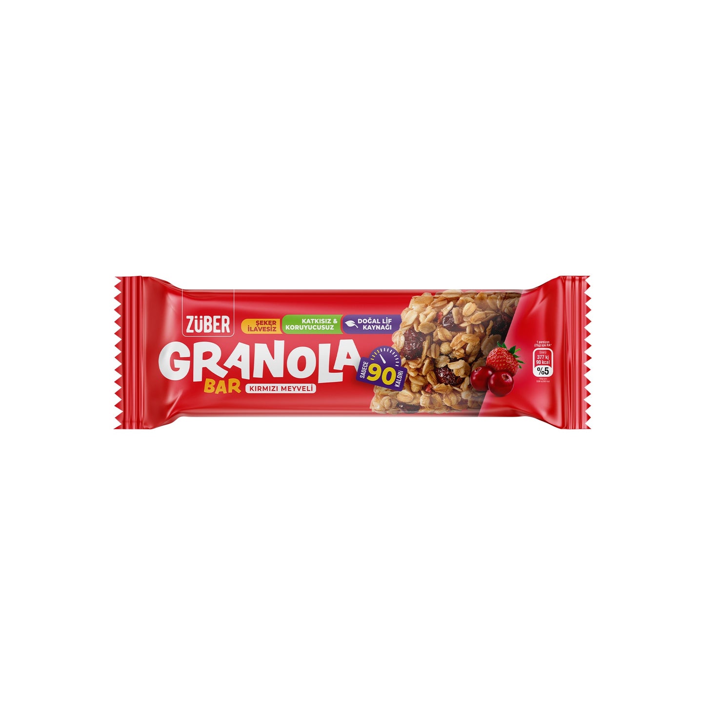 Granola Bar Kırmızı Meyveli 25g X 15 Adet - Züber