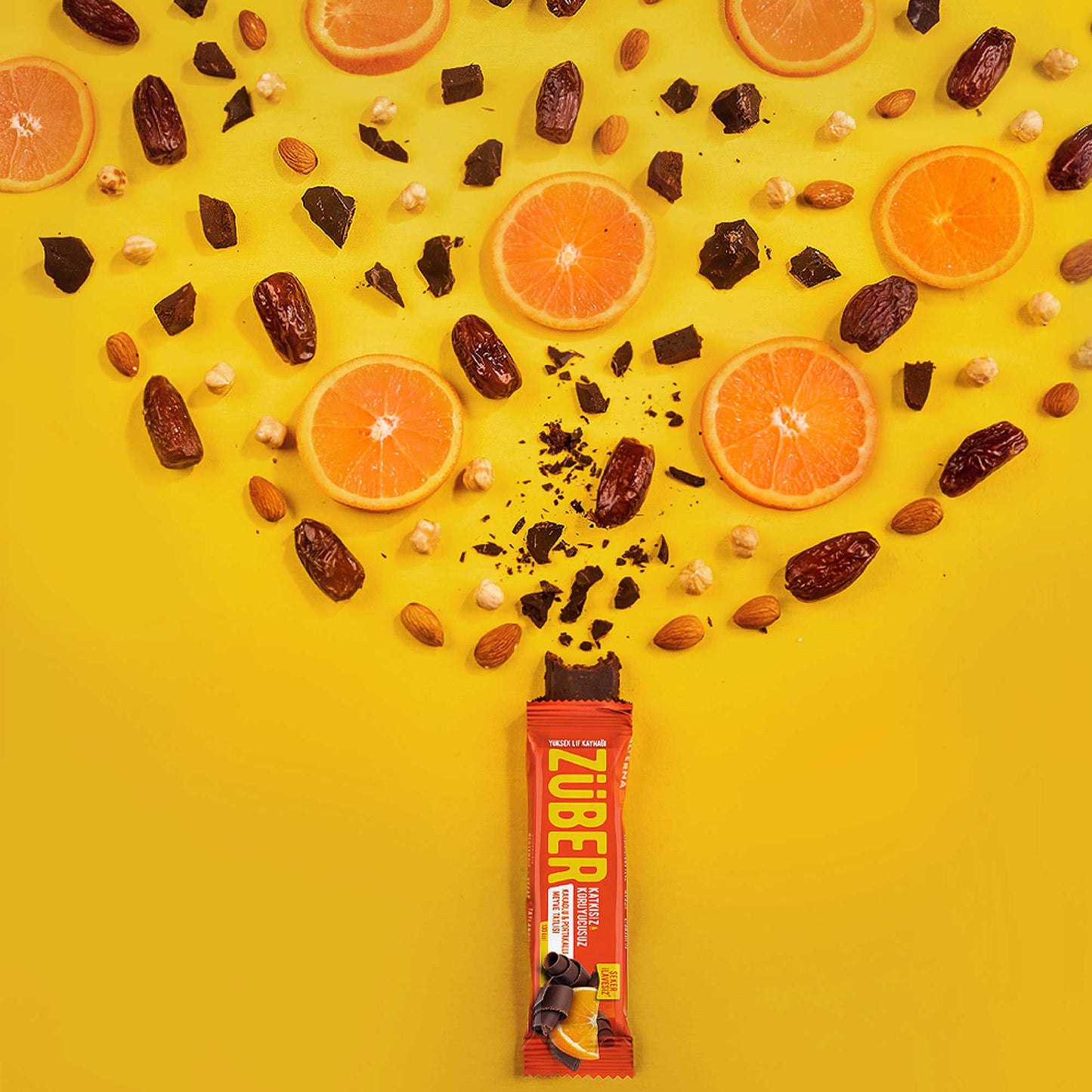 Meyve Bar Kakaolu ve Portakallı 40g X 12 Adet - Züber