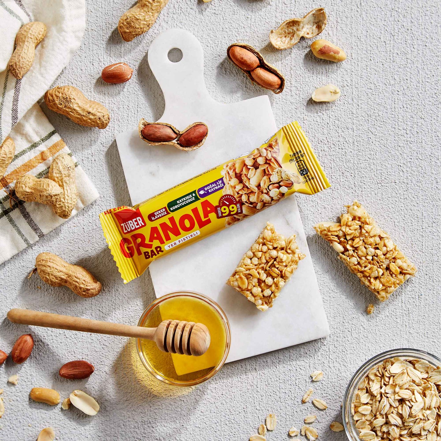 Granola Bar Yer Fıstıklı 25g X 15 Adet - Züber