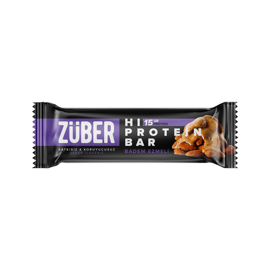 Yüksek Protein Bar Badem Ezmeli 45g X 12 Adet - Züber