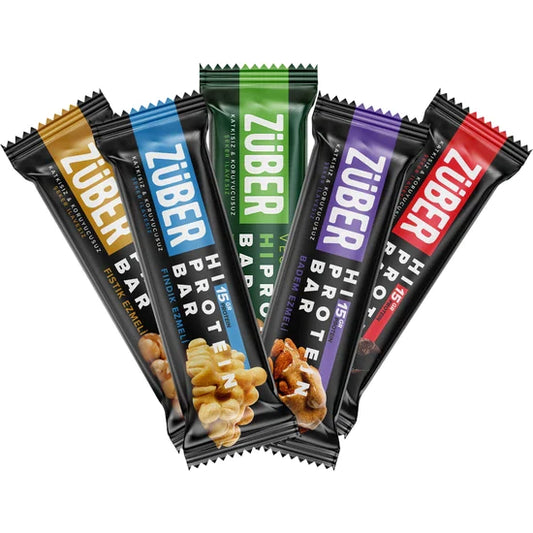 Yüksek Protein Bar Karma Deneme Paketi 45g X 12 Adet - Züber