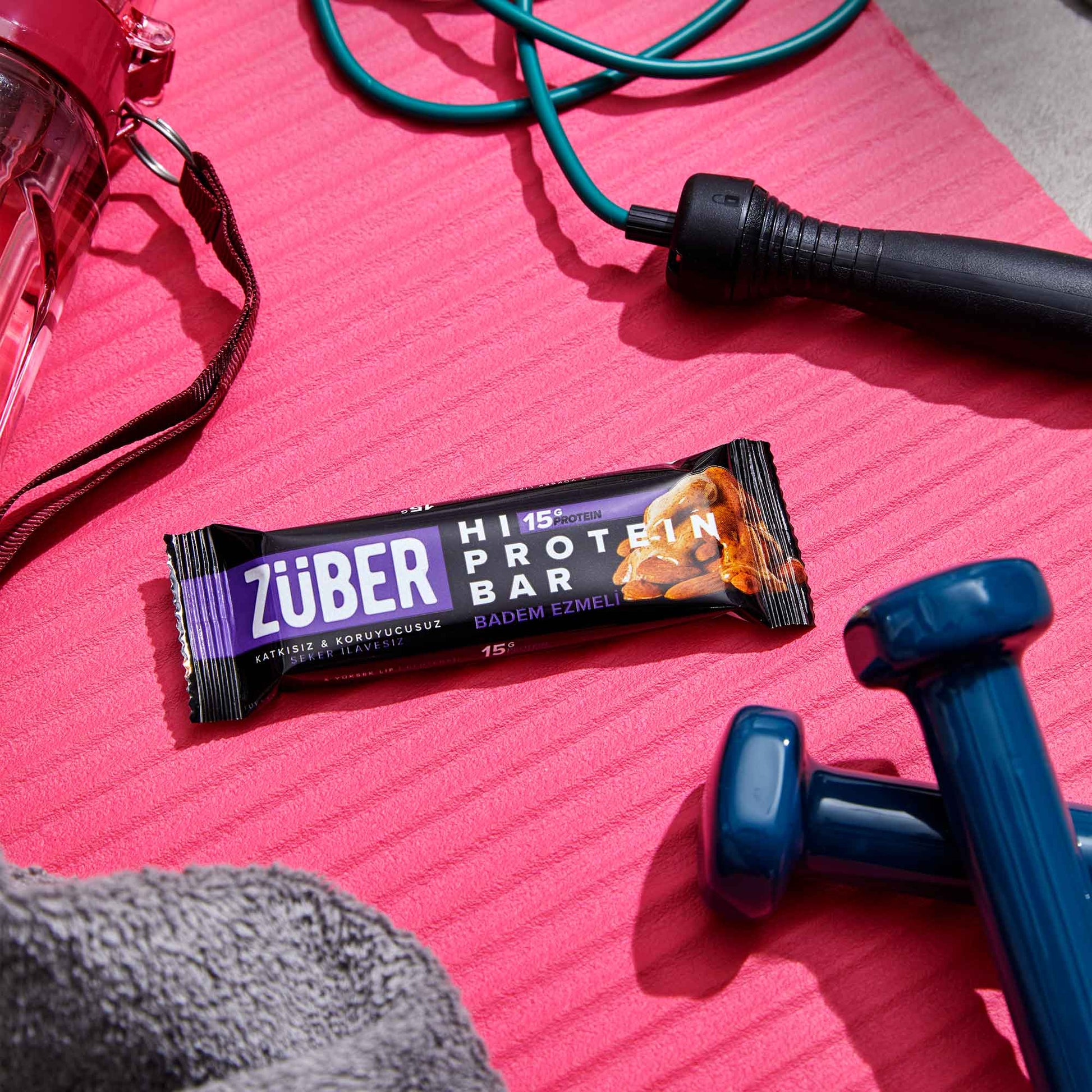 Yüksek Protein Bar Badem Ezmeli 45g X 12 Adet - Züber