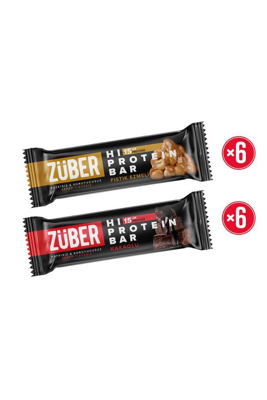 Yüksek Protein Bar Deneme Paketi 45g X 12 Adet - Züber